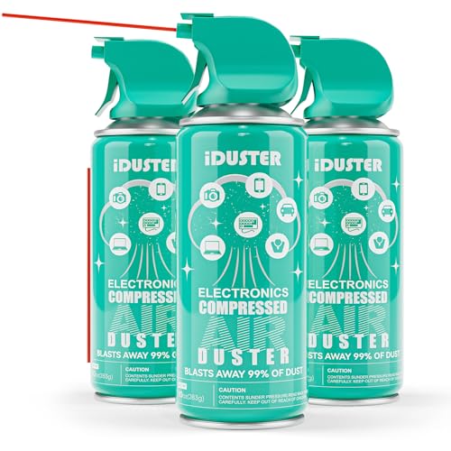 iDuster Compressed Canned Air Duster for Computer - Disposable Electronic Keyboard Cleaner for Cleaning Duster, 3PCS(3.5oz) - 3.5oz 3PCS