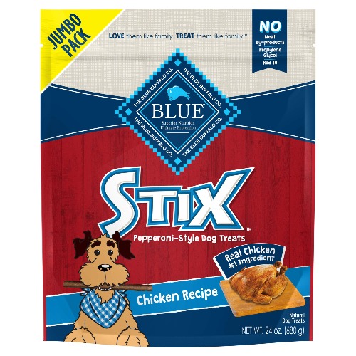 Blue Buffalo Stix Natural Soft-Moist Dog Treats, Chicken Recipe 24-oz Bag - Chicken 24 Ounce (Pack of 1)