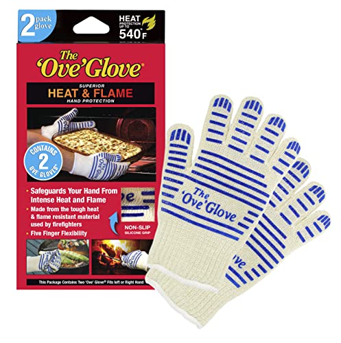 The Ove Glove - Superior HEAT & FLAME Hand Protection - 2 Pack Glove - 1 Count (Pack of 1) - White