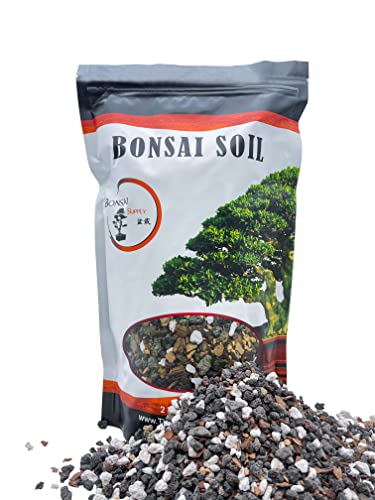 Bonsai Soil All Purpose Mix | Fast Draining Pre Blend Plant | Pumice, Lava, Calcined Clay and Pine Bark ● Potting Pre Mixed Bonsai Plant Soil Mixture by The Bonsai Supply (2 Quart Bag) - 4 Quarts