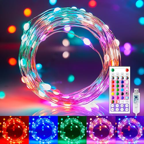 Fairy Lights Color Changing - 22 Colors 33 FT 100 LED String Lights with Remote,Twinkling Fairy Lights Indoor with 12 Lighting Modes,Multicolor Christmas Lights for Bedroom Classroom Halloween - 33 FT - 22 Colors