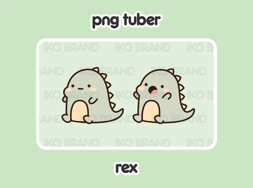 PNGTuber - T-rex | Dinosaur | Chibi | Cute | Kawaii | Twitch | YouTube | Vtuber | Streaming | Ready to Use and Download for OBS Streamlabs