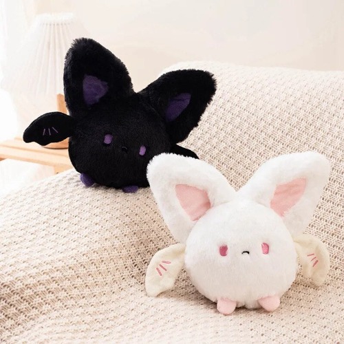 20cm Halloween Kawaii Bat Plushie in Black or White - Black / 20cm