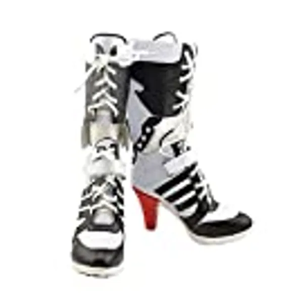 Chong Sheng Womens Cosplay Halloween White PU Pleather Shoes High Heel Boots 3.6 incehs
