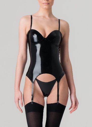 Latex Bombshell Basque | Black / XL