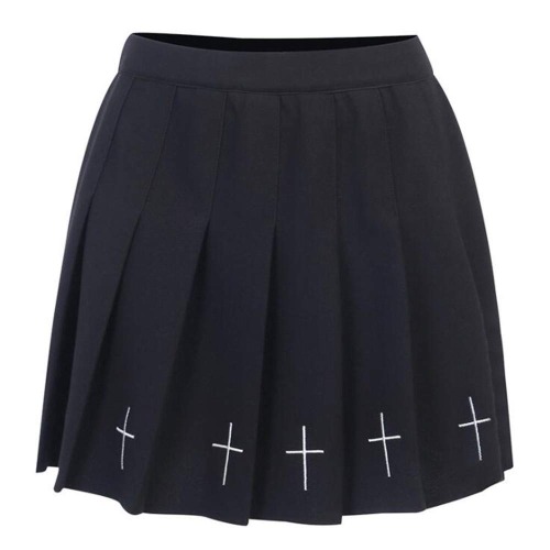 Black Sugar Jupe Femme Fille Anneaux Chaines Punk Gothique Goth Pink Zip Top Haut Moulant T Shirt Pull avec Cagoule Manche Longue