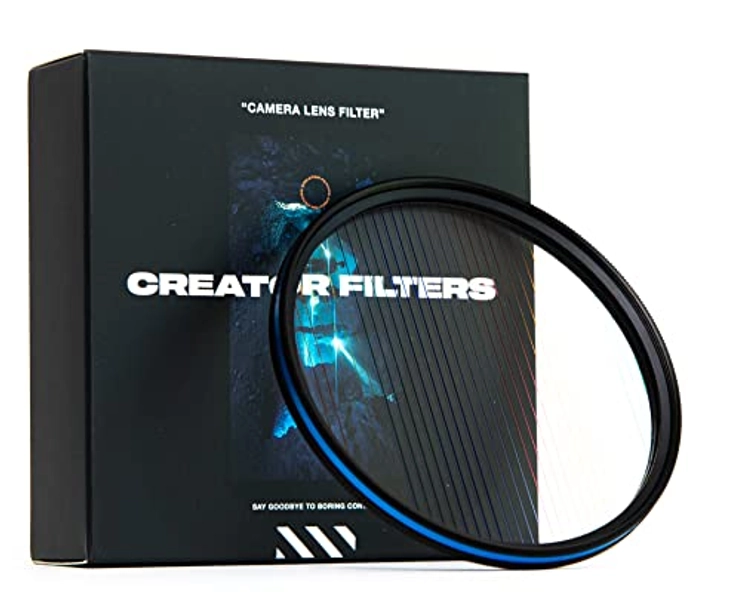 Creator FX Rainbow Anamorfake Streak Special Effects Lens Filter | Anamorphic Light Flare Effect Filter for Camera Lens