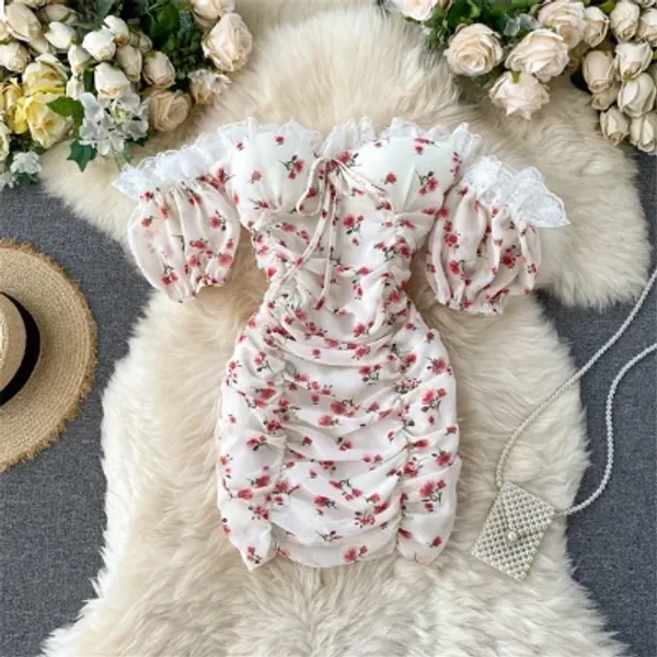 French bodycon Flower dress