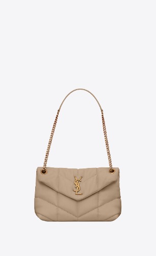 puffer small chain bag in quilted lambskin