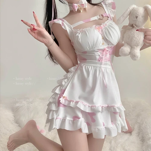 Lolita Bunny Cosplay Costumes Sexy Halloween Costumes for Women Lingerie Naughty Cute Rabbit Girl Maid Dress Cos Uniform Sweet