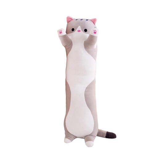 Plush Pillow, Cat Long Throw Sleeping Pillow Cute Cartoon Cat Shaped Plush Toy Sleeping Long Throw Pillow Home Office Study