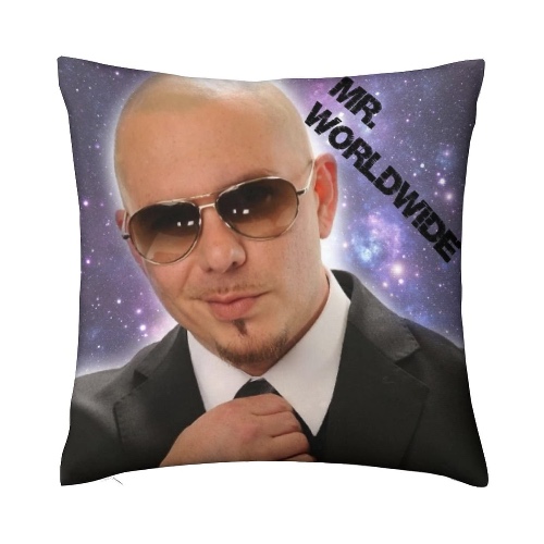 Mr Worldwide Meme Velvet Throw Pillow Cover Cozy Square Throw Pillow Case Home Decorative for Bed Couch Sofa Living Room Cushion Covers 18"X18" … - Mr Worldwide Meme One Size