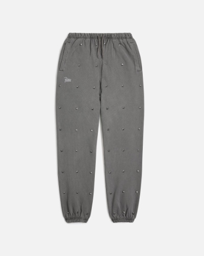Patta Studded Washed Jogging Pants (Volcanic Glass) | XXL