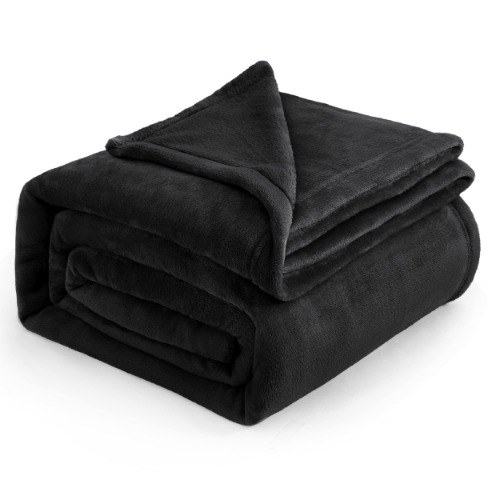 BEDSURE Fleece Blanket Queen Blanket Black - Bed Blanket Soft Lightweight Plush Fuzzy Cozy Luxury Microfiber, 90x90 inches - Full/Queen Black