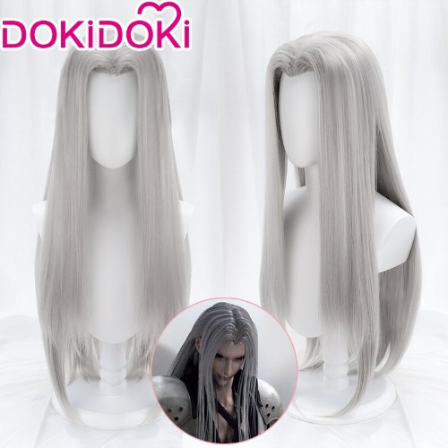 Sephiroth wig【Ready For Ship】DokiDoki Game Final Fantasy VII Sephiroth Cosplay Wig Men Silver Long Hair | Sephiroth