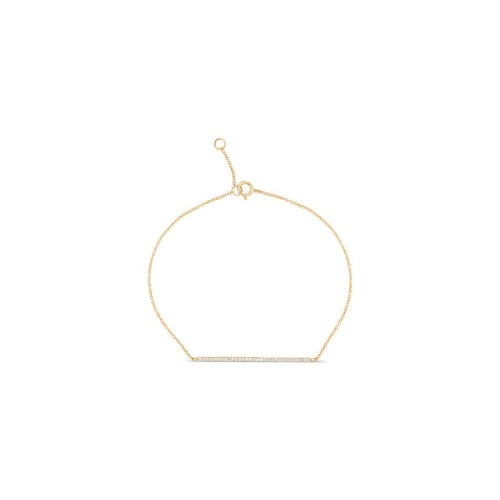 Pave Diamond Bar Bracelet - 14K Yellow Gold