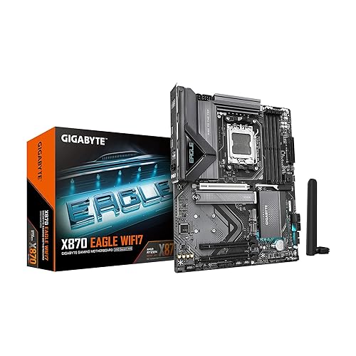 GIGABYTE X870 Eagle WIFI7 AMD AM5 LGA 1718 Motherboard, ATX, DDR5, 4X M.2, PCIe 5.0, USB4, WIFI7, 2.5GbE LAN, EZ-Latch, 5-Year Warranty