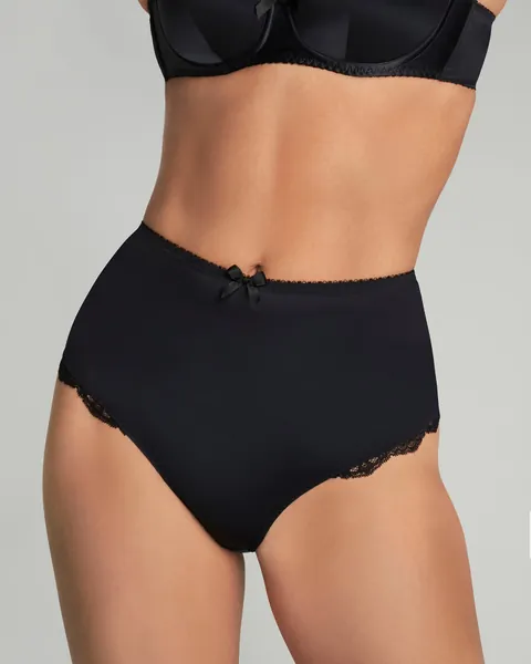 Sloane High-Waisted Brief in Black/Black | By Agent Provocateur New In