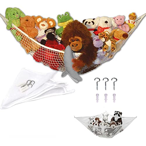 Walgreen® Hammock for Extra Large Soft Toy Teddy Nursery Play Corner Hammock Mesh Storage Organizer Net for Baby/Children's Bedroom Tidy Kids Wall Hanging Baby Nursery Mesh Net (White) - White