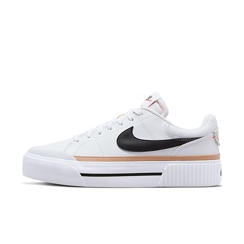 Nike Women's Low-Top Sneakers - 9.5 - White/Black-hemp-team Orange