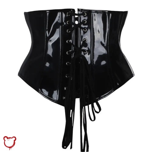 Goth Waist Corset in Serpent Black - Black / M