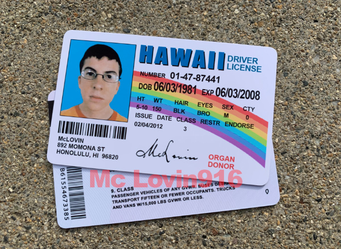  🌈🤓 McLovin ID CARD Movie Superbad Mc Lovin Ultra High Definition PRINT  🌈🤓