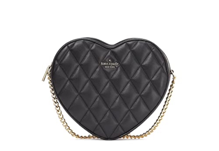 Kate Spade New York Love Shack Heart Crossbody Shoulder Handled Bag (Black Quilted), Black