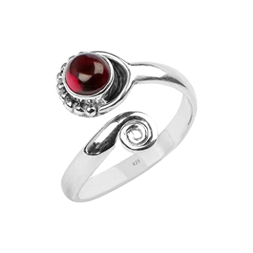Garnet Stone Toe Ring 925 Sterling Silver Feet Body Jewellery Handame Toe Ring Gemstone Adjustable Toering For Girls Women Gift Jewellery - Garnet