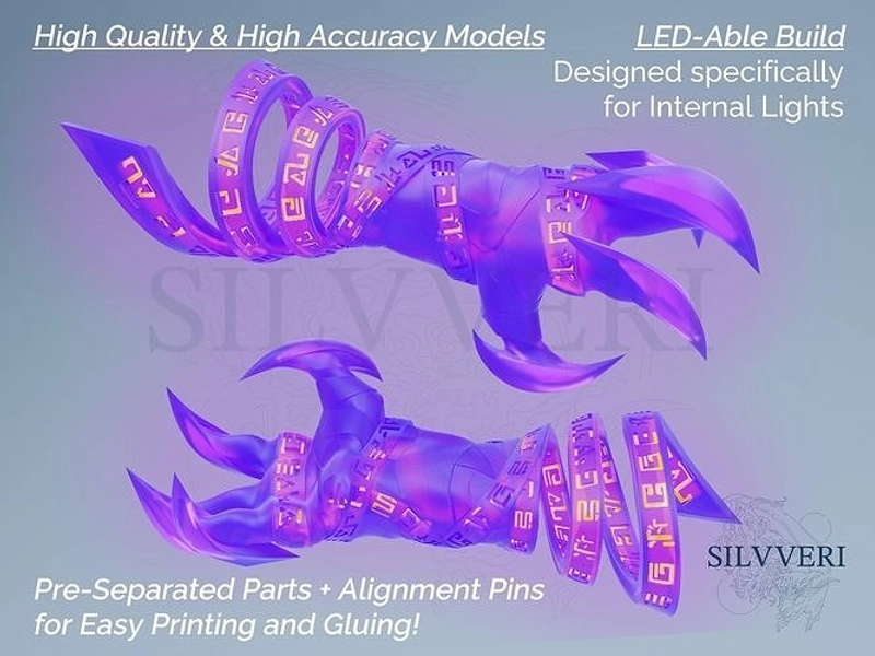 Cyno Cosplay Burst Claws - Genshin Impact - 3D Print Cosplay | 3D Print Model