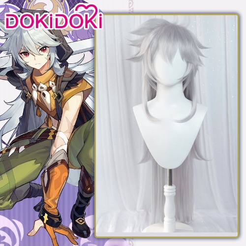 【Ready for ship】DokiDoki Game Genshin Impact Cosplay Razor Cosplay Wig Men Long Silver | Razor