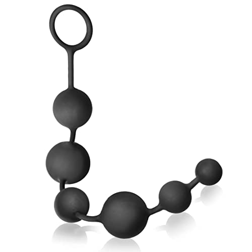 Anal Beads for Men/Women - 100% Silicone with Gradual Size Increase & Safe Pull Ring - Easy to Clean Anal Toys, BPA & Phthalate Free