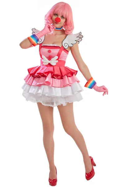 Ace Attorney Geiru Toneido Cosplay Costume Clown Performance Suit