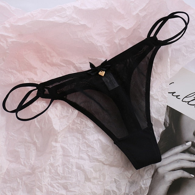 Classic Mesh Thongs - Black