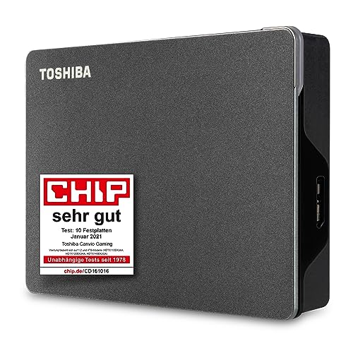 Toshiba 4TB Canvio Gaming - Portable External Hard Drive compatible with most PlayStation, Xbox and PC consoles, USB 3.2. Gen 1 Technology, Black (HDTX140EK3CA) - Canvio Gaming - 4TB
