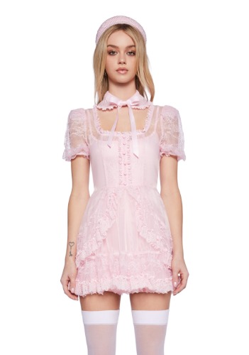 Pretty Imperfect Mini Dress- Pink | PINK / Small