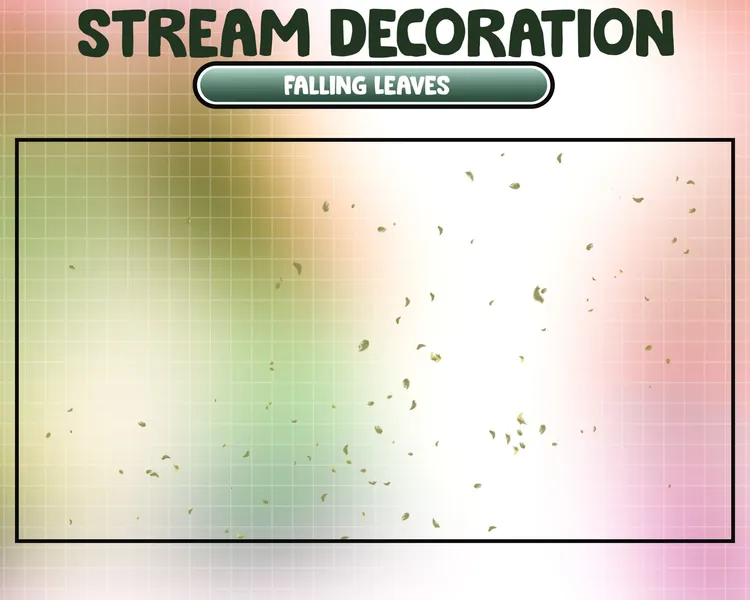 Animated Stream Decoration / Cute Cozy Theme / Magical Green Leaves Falling / Spring / Spirit Flower Petal / Kawaii Leaves Twitch Overlay