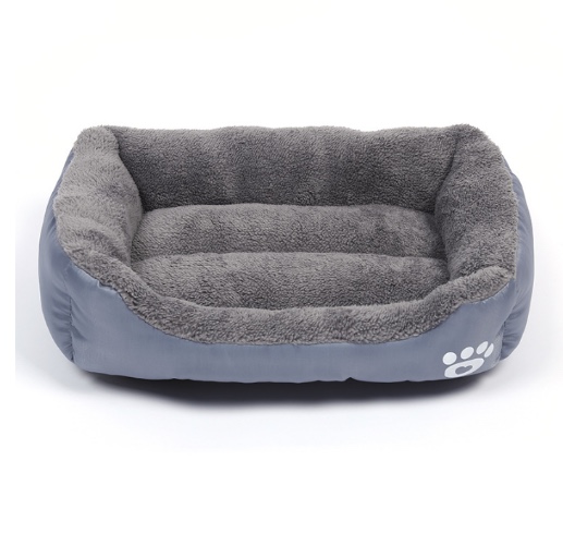 Cozy Waterproof Winter Cat Dog Bed - Gray