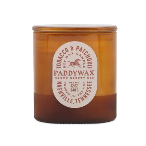 Paddywax Vista Artisan Hand-Poured Scented Candle, 12-Ounce, Tobacco & Patchouli - Tobacco & Patchouli
