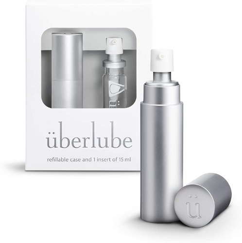 Überlube Silicone Lubricant Travel Lube | Latex-Safe Silicone Lube Personal Lubrication | Unscented Sex Lube for Couples Pleasure, Flavorless, Zero Residue, Works Underwater - Silver 15ml