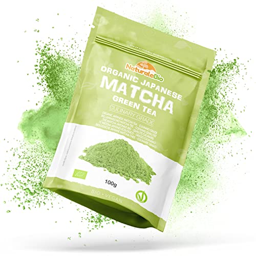 Japanese Organic Matcha Green Tea Powder - Culinary Grade - 100 gr. Tea Produced in Japan, Uji, Kyoto. Use for Cooking, Baking, Smoothie Making and with Milk. Vegan & Vegetarian Friendly - 100 g (Pack of 1)