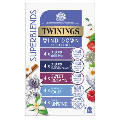 Twinings Wind Down Collection Tea Selection for Relaxation, Sleep, Calm & Unwind, 20 Tea Bags - Wind Down Collection - 1 Count (Pack of 20)