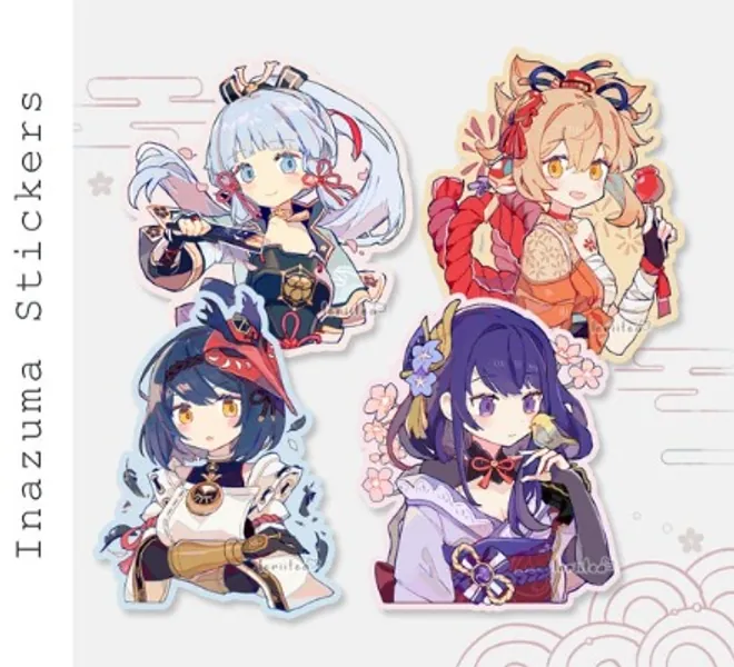 Inazuma Stickers Baal Sara Ayaka Yoimiya | Etsy