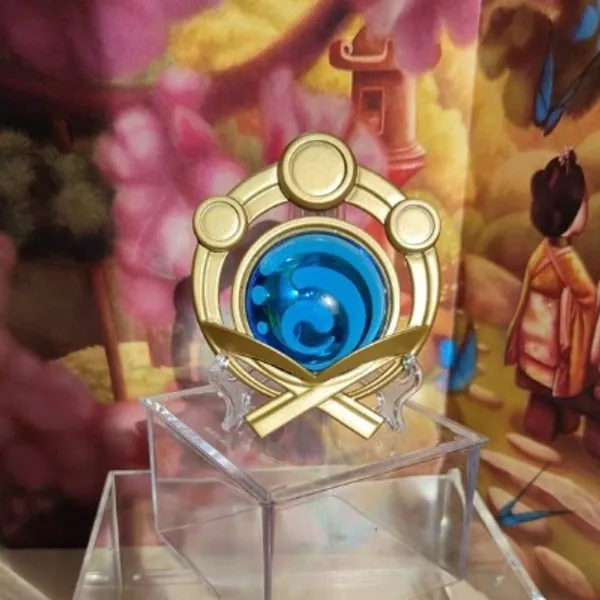 Vision Inazuma  Genshin Impact HYDRO Blue/gold Metal Painted | Etsy Sweden