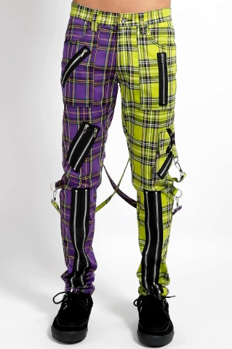 Tripp NYC Madness Pants [VIOLET/LIME PLAID] | 24