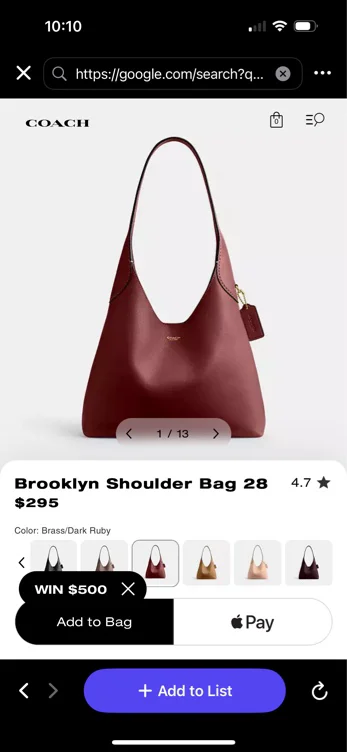 Brass/Maple Brooklyn Shoulder Bag 28