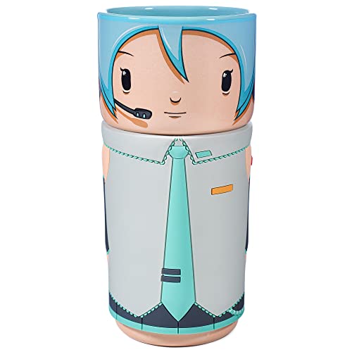CosCups by Numskull Hatsune Miku Ceramic Mug Gift with Rubber Sleeve 400ml - Official Hatsune Miku Merchandise - Hatsune Miku - Hatsune Miku