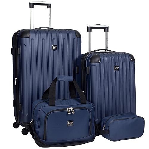 Travelers Club Midtown Hardside Luggage Travel, Navy Blue, 4-Piece Set - Navy Blue