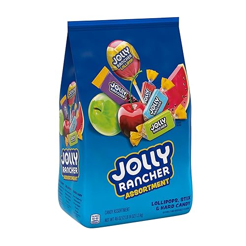JOLLY RANCHER Assorted Fruit Flavored Hard Candy Bulk Bag, 46 oz - Assortment and Lollipops - 46 Ounce (Pack of 1)