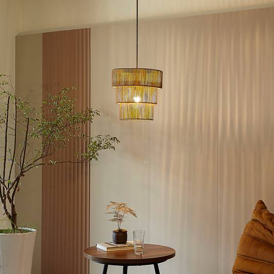 Lindby Elvoria lampada a sospensione di erba Ø30cm