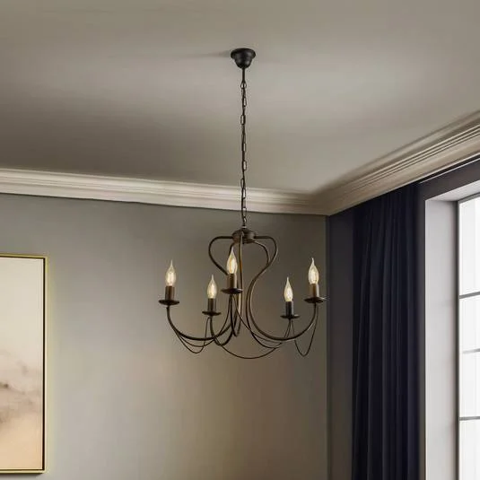 Lampadario Candela, nero, 5 luci